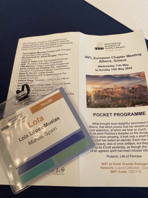 Participación de Lola López-Muelas en el Congreso de la International Academy of Family Lawyers (IAFL) en Atenas